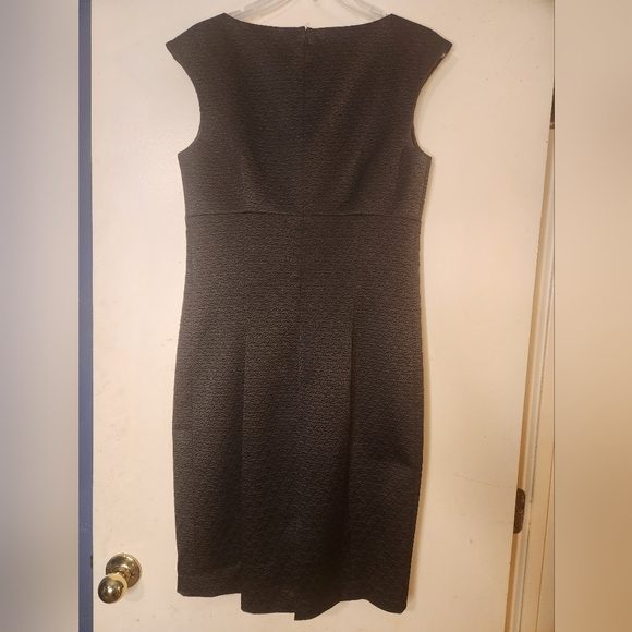 Calvin Klein Black Sheath Midi Dress Sleeveless - Picture 2 of 6